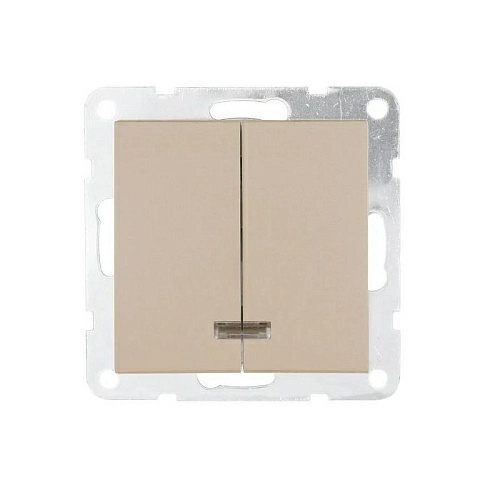 Выключатель двухклавишный LK Studio LK80 c подсветкой шампань 841206-1 купить выключатель двухклавишный lk studio lk80 c подсветкой шампань 841206-1